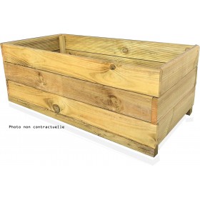 D&eacute;corer son jardin : Bac &agrave; plantes en bois classic 60 x 60 cm x hauteur 30 cm en bois de pin