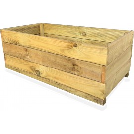 Jardinière en bois classic 50 x 100 cm x hauteur 30 cm en bois de pin
