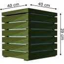 Bac &agrave; plantes en bois carr&eacute;e bac design 40 x 40 x hauteur 39 cm