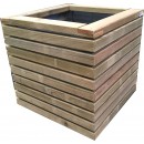 Bac &agrave; plantes en bois carr&eacute;e bac design 50 x 50 x hauteur 54 cm