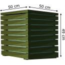 Bac &agrave; plantes en bois carr&eacute;e bac design 50 x 50 x hauteur 54 cm