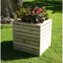 Bac &agrave; plantes en bois carr&eacute;e bac design 50 x 50 x hauteur 54 cm