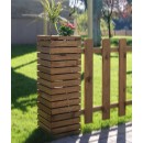 Bac &agrave; plantes colonne en bois carr&eacute;e bac design 30 x 30 cm x hauteur 93 cm