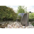 Lame d'eau Venezia Ubbink 36.5 cm inox 304 bross&eacute; avec pompe &agrave; poser au sol avec barre de 20 led