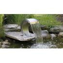 Lame d'eau Mamba Small Ubbink ht 24 x L 27.5 cm inox 316L r&eacute;sistant au sel a poser au sol barre de 9 led