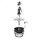 Fontaine de jardin Newcastle Ubbink en bois avec pompe 350 circuit ferm&eacute;  forme tonneau