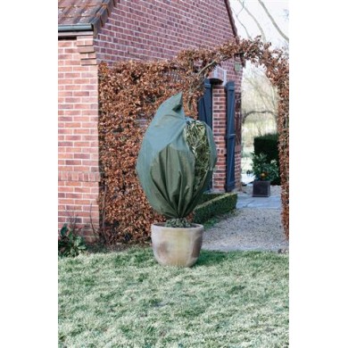 Housse d'hivernage incl. cordelette de serrage / zip de fermeture - PP, vert, 70 g/m² - Ø200 cm x 2,50 m