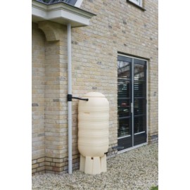 Récupérateur d'eau Nature Beige 250 l avec robinet avec pied et collecteur d'eau