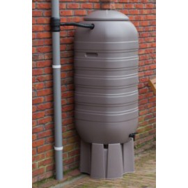 Récupérateur d'eau Nature Taupe 250 l avec robinet avec pied et collecteur d'eau