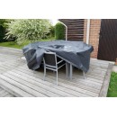 Housse de protection table rectangulaire ovale PE 100 g/m&sup2; graphite H70 x 170 x 130 cm