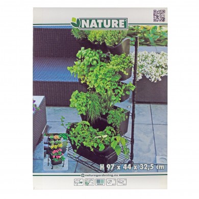 Kit Jardin vertical avec structure mobile à roulettes Nature