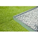 Bordure de jardin en acier galvanis&eacute; raboutable &eacute;paisseur 1,4 mm gris mat longueur totale utile 2,64 m inclus 4 ancres Nature