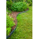 Bordure de jardin en acier galvanis&eacute; raboutable &eacute;paisseur 1,4 mm gris mat longueur totale utile 2,64 m inclus 4 ancres Nature