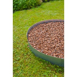 Lot de 3 bordures de jardin en acier galvanisé épaisseur 1,4 mm gris longueur 2,64 m inclus 4 ancres Nature