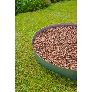 Bordure de jardin en acier galvanisé raboutable épaisseur 1,4 mm gris mat longueur totale utile 2,64 m inclus 4 ancres Nature