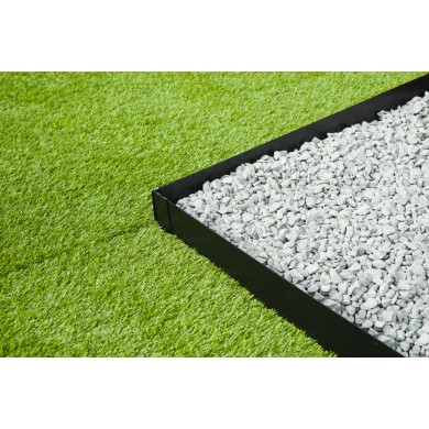 Bordure de jardin en acier galvanisé raboutable épaisseur 1,4 mm noir mat longueur totale utile 2,64 m inclus 4 ancres Nature
