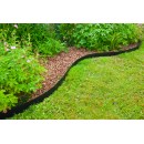 Bordure de jardin en acier galvanis&eacute; raboutable &eacute;paisseur 1,4 mm noir mat longueur totale utile 2,64 m inclus 4 ancres Nature