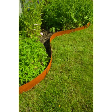 Bordure de jardin en acier corten raboutable longueur totale utile 2,64 m Nature