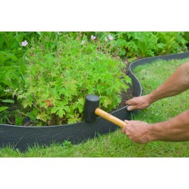 Borderfix bordure de jardin semi-flexible en PE-PP recyclés surface texturée Noir rouleau H12 cm x 12 m Nature