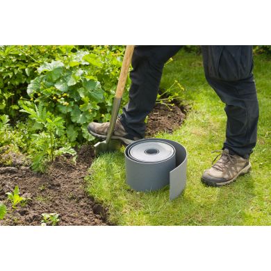 Bordure de jardin flexible en PE recyclé épaisseur 3 mm, gris H7,5 cm x 10 m