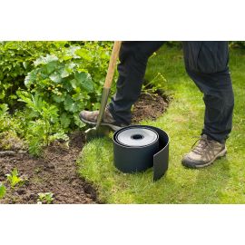 Bordure de jardin flexible en PE recyclé épaisseur 3 mm, Noire H15 cm x 10 m
