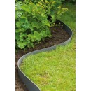 2 Bordures de jardin - PE, &eacute;paisseur 3 mm, gris - H7,5 cm x 10 m