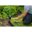 Bordure de jardin flexible en PE recycl&eacute; &eacute;paisseur 3 mm, Noire H7,5 cm x 10 m avec 10 piquets de 19.5 cm