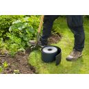 Bordure de jardin flexible en PE recycl&eacute; &eacute;paisseur 3 mm, Noire H7,5 cm x 10 m avec 10 piquets de 19.5 cm