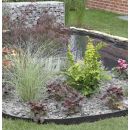 Bordure de jardin ondul&eacute;e haut et bas PE recycl&eacute; noir H13 cm x 12 m et 10 poteaux 27.5 cm Nature