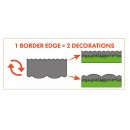 Bordure de jardin D&eacute;co bords haut et bas ondul&eacute;s, PE recycl&eacute;, &eacute;paisseur 3 mm, gris H13 cm x 12 m Nature