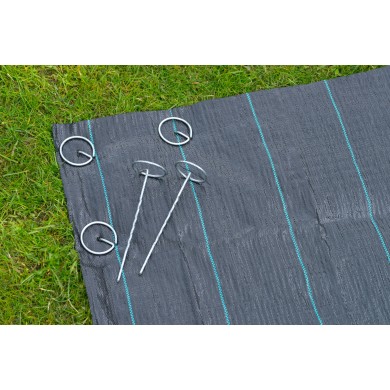 5 Ancres métallique pour fixer film de plasticulture et toile de paillage Diam 4 mm H20 x 6,3 cm