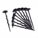 10 Ancres crant&eacute;es noire Nature pour fixer film de plasticulture et toile de paillage H20 cm