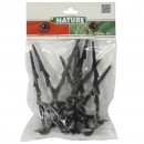 10 Ancres crant&eacute;es noire Nature pour fixer film de plasticulture et toile de paillage H20 cm
