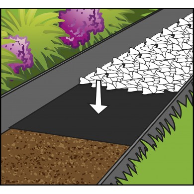 Nappe géotextile pour allées gravillonnées - PP non tissé noir, 120 g/m² - 1 x 10 m Nature