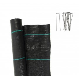Kit toile de paillage paysages avec 10 agrafes de 14 cm Nature 2.00 x 5.0 m 100gr/m2