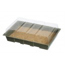 Mini-serre de culture - terrine souple, couvercle, tapis en coco - H11 x 35 x 23,5 cm