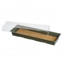 Mini-serre de culture - terrine souple, couvercle, tapis en coco - H11 x 35 x 23,5 cm
