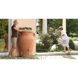 Récupérateur d'eau Amphore murale Antik Graf polyéthylène Terracotta 260 litres collecteur filtrant et robinet