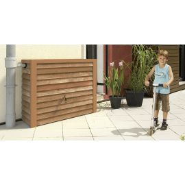 Récupérateur d'eau Woody 350 litres Graf bois clair collecteur filtrant et robinet