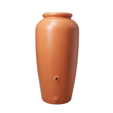 Amphore Graf 300 Litres terracotta avec robinet laiton, bac à plante, collecteur eco gris
