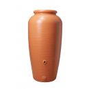 Amphore Graf 300 Litres terracotta avec robinet laiton, bac &agrave; plante, collecteur eco gris