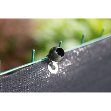 Brise-vue HDPE anti-UV œillets alu tous les 50 cm sur pourtour anthracite 230 g/m² occultant 4/5 1 x 2 m