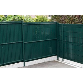 Kit lamelles brise-vue pour panneau clôture rigide en PVC imputrescible anti-UV vert occultant 4/5 1,025 x 2,50 m