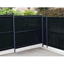 Kit lamelles brise-vue pour panneau clôture rigide en PVC imputrescible anti-UV noir occultant 4/5 1,225 x 2,50 m