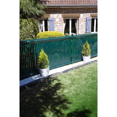 Rouleau occultant PVC pour tout type de grillage lame 48 mm vert 100 clips inclus occultant 3/5 long 50 m