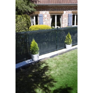 Rouleau occultant PVC Nature pour tout type de grillage lame 48 mm anthracite 100 clips inclus occultant 3/5 long 50 m