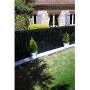 Rouleau occultant PVC Nature pour tout type de grillage lame 48 mm noir 100 clips inclus occultant 3/5 long 50 m