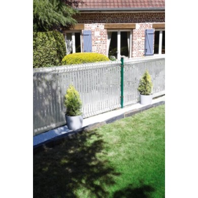 Rouleau occultant PVC Nature pour tout type de grillage lame 48 mm blanc 100 clips inclus occultant 3/5 long 50 m