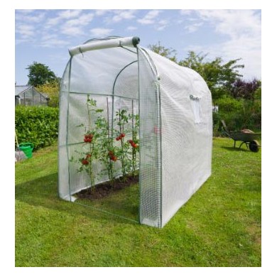 Serre à tomates avec housse PE armé 125 g/m² structure métallique H200 x L228 x P132 cm 3,01 m²