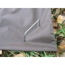 100 Agrafes m&eacute;talliques Nature pour fixation de films, toiles et g&eacute;otextiles diam 4 mm H 15 x 20 cm